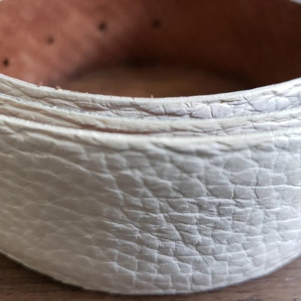 CORTIGIANI WHITE ITALIAN LEATHER BELT